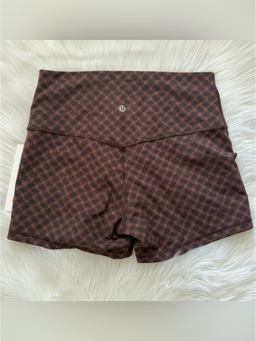 lululemon Align High-Rise Short 4" Jacquard Square Heart Jacquard Java Sequoia - Picture 5 of 6